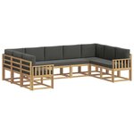 vidaXL Ensemble de canapés d'extérieur 9 Pièces Blanc et anthracite