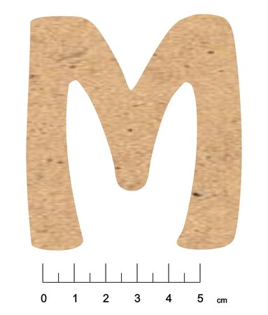 Alphabet en bois MDF adhésif 7 5cm Lettre M