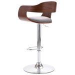 vidaXL Tabouret de bar Contreplaqué et tissu gris