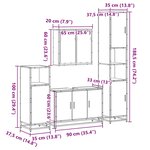 vidaXL Ensemble de meubles de salle de bain 4 Pièces sonoma gris