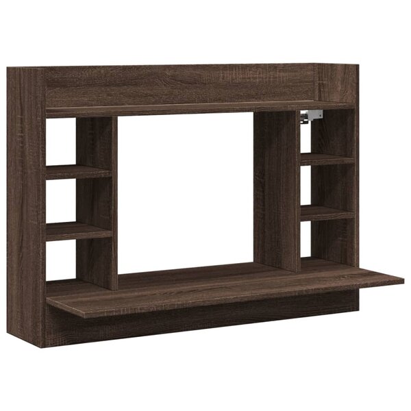 vidaXL Bureau mural chêne marron 105x48x75 cm bois d'ingénierie