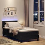 vidaXL Lit à ressorts avec matelas Noir 90 x 200 cm Velours
