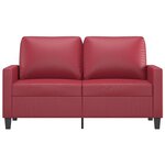 vidaXL Canapé à 2 places Rouge bordeaux 120 cm Similicuir
