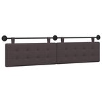 vidaXL Tête de lit suspendue Marron foncé Tissu