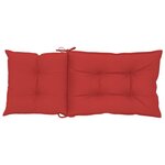 vidaXL Coussins de chaise de jardin dossier haut lot de 4 rouge tissu