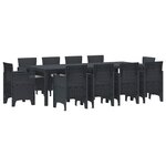 vidaXL Ensemble de salle à manger pour jardin 11 Pièces Anthracite