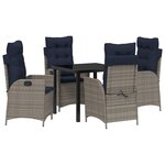vidaXL Ensemble de salle à manger pour jardin 5 Pièces Gris polyrotin