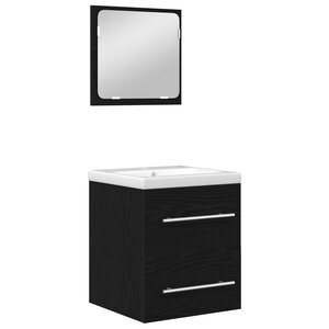 vidaXL Ensemble de mobilier de salle de bain 2 Pièces Chêne noir