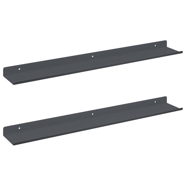 vidaXL Étagère flottante 2 Pièces Anthracite 60 x 8 5 x 2 5 cm Acier
