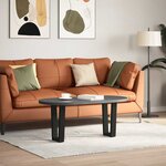 vidaXL Pieds de table basse en V 2 pièces Noir 38 x (42-43 3) cm Acier