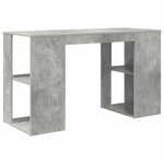 vidaXL Bureau avec Rangement Gris béton 130 x 50 5 x 75 cm