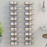 vidaXL Casier à vin mural pour 9 bouteilles 2 Pièces Doré Fer
