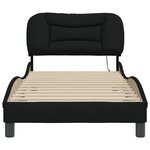 vidaXL Cadre de lit avec LED sans matelas Hvar noir 90x190 cm tissu