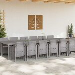 vidaXL Ensemble de salle à manger pour jardin 13 Pièces Gris clair
