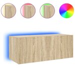 vidaXL Meuble TV mural avec lumières LED chêne sonoma 80x35x31 cm