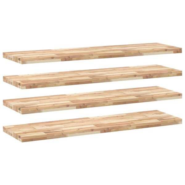 vidaXL Étagères flottantes 4 Pièces 160x40x4 cm acacia massif non traité