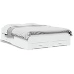 vidaXL Cadre de lit avec tiroirs sans matelas blanc 120x190 cm