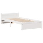 vidaXL Lit bibliothèque sans matelas blanc 90x200cm bois de pin massif