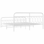 vidaXL Cadre de lit métal sans matelas et pied de lit blanc 200x200 cm