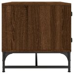vidaXL Table basse avec portes en verre chêne marron 68 5x50x50 cm