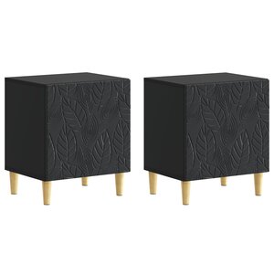 vidaXL Table de chevet 2 Pièces Noir 43 x 34 5 x 50 cm Bois d'ingénierie