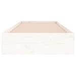 vidaXL Cadre de lit Blanc Bois massif 75x190 cm Petit simple