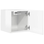 vidaXL Meuble TV mural Blanc brillant 30 5x30x30 cm