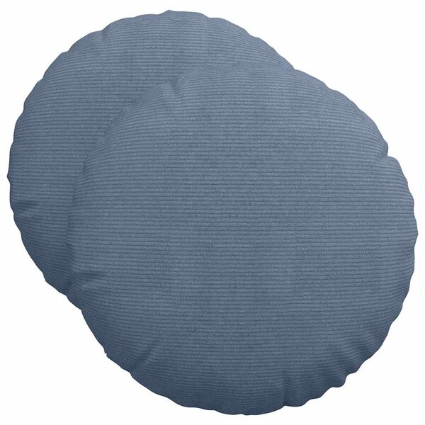 vidaXL Coussins de siège 2 Pièces Bleu Ø 50 cm Tissu en velours côtelé