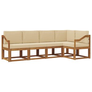 vidaXL Ensemble de canapés d'extérieur 5 Pièces Naturel et Beige