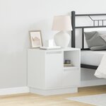 vidaXL Table de chevet avec LED Blanc 50x34 5x50 cm