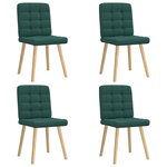 vidaXL Chaises à manger lot de 4 vert foncé tissu