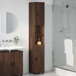 vidaXL Cabinet de salle de bain avec porte Chêne brun 30 x 35 x 192 cm
