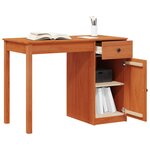 vidaXL Bureau avec tiroir Brun Ciré 100 x 50 x 74 cm Pin massif