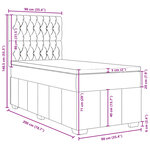 vidaXL Sommier à lattes de lit avec matelas Gris clair 90x200 cm Tissu