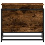 vidaXL Boîte de rangement avec couvercle chêne fumé bois d'ingénierie