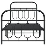 vidaXL Cadre de lit métal sans matelas avec pied de lit noir 90x200 cm
