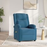 vidaXL Fauteuil électrique de massage Bleu Velours