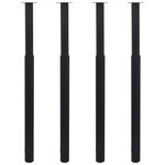 vidaXL Pieds de table télescopiques 4 Pièces Noir 710 mm - 1100 mm