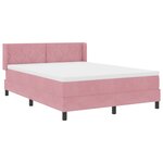 Lit Box Spring avec Matelas Rose 140x190 cm Velours