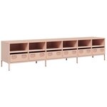 vidaXL Meuble TV rose 202x39x43 5 cm acier laminé à froid