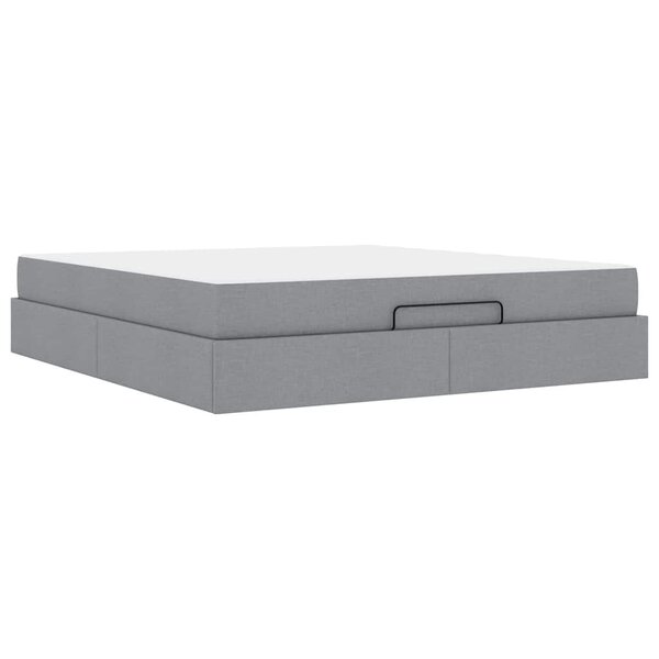 vidaXL Cadre de lit avec stockage Gris clair 180 x 200 cm tissu