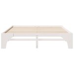 vidaXL Cadre de lit surélevé Blanc 200 x 200 cm Bois massif en pin