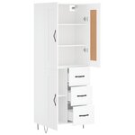 vidaXL Buffet haut Blanc 69 5x34x180 cm Bois d'ingénierie