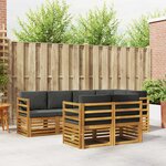 vidaXL Ensemble de canapé d'angle 7 Pièces Naturel et Anthracite