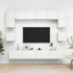 vidaXL Ensemble de meubles TV 8 Pièces Blanc Bois d'ingénierie
