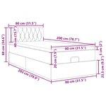 vidaXL Lit ottoman avec matelas et LED noir 80x200cm tissu
