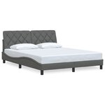 vidaXL Cadre de lit sans matelas gris foncé 160x200 cm tissu