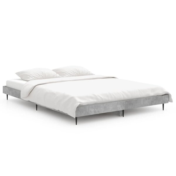 vidaXL Cadre de lit sans matelas gris béton 140x190 cm
