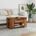vidaXL Table basse vieux bois 79x49x41 cm bois d'ingénierie