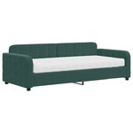 vidaXL Lit de jour avec matelas vert foncé 90x200 cm velours